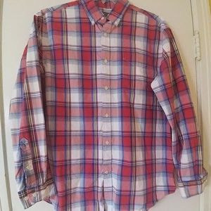 JOHN BARTLETT Men's Casual Red Plaid Shirt L